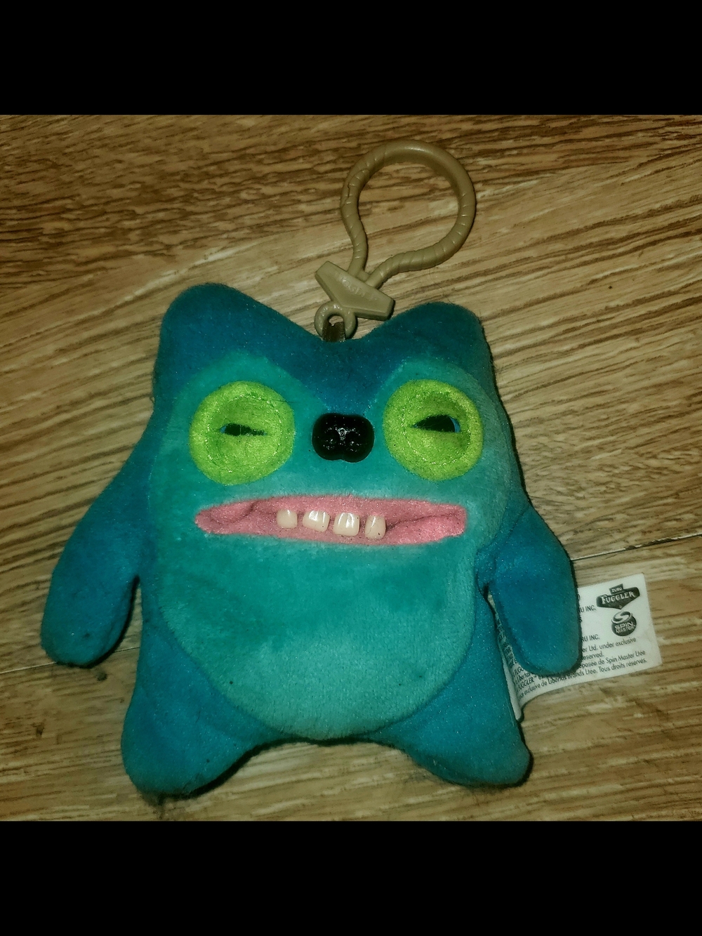 Teal & Green  Ugly Fugg Monster Plush Keychain with Buck Teeth